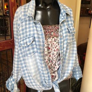 Charlotte Russe fade-out checkered shirt